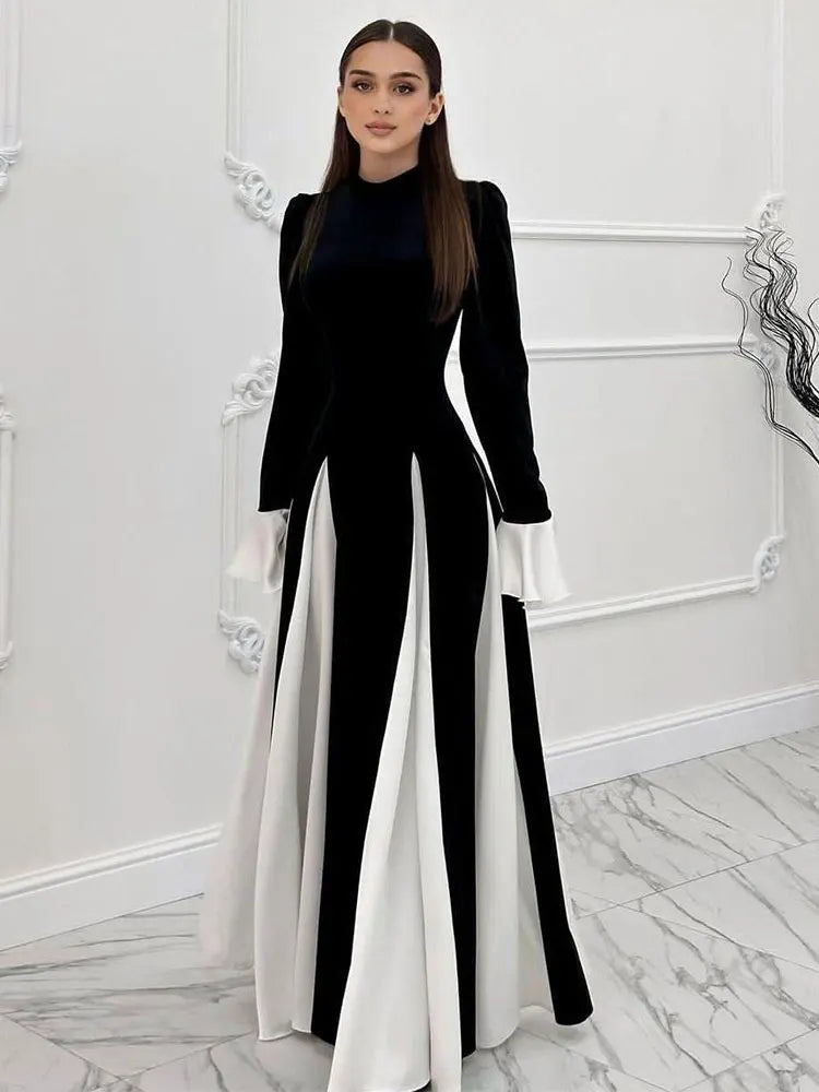 Dina™ | Abito lungo bicolore elegante