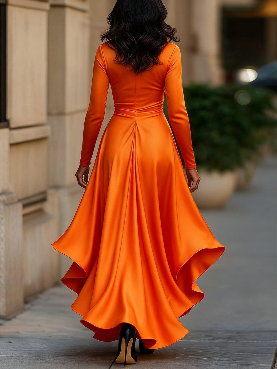 Bina™ | Abito Lungo Elegante in Raso