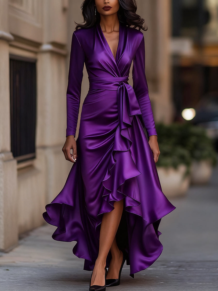 Bina™ | Abito Lungo Elegante in Raso