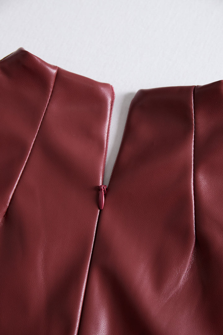 Zavelli™ | Elegante Abito Bodycon in Pelle Nera