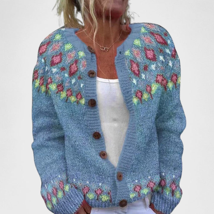 Lianne - Cardigan a maglia larga a fantasia chic