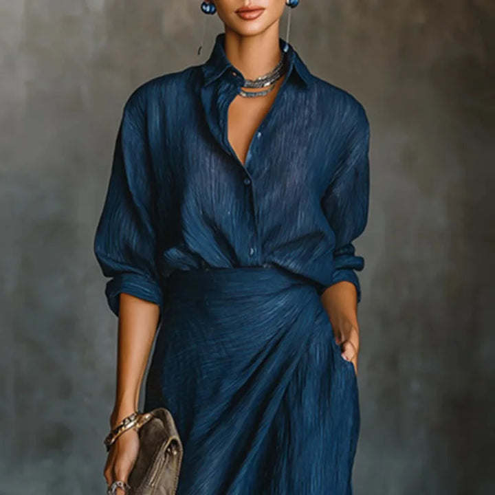 Dana™ | Set Blusa e Gonna Blu Intenso